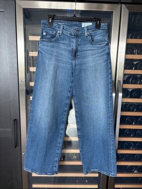 Saige Wide Leg crop Blue Jeans